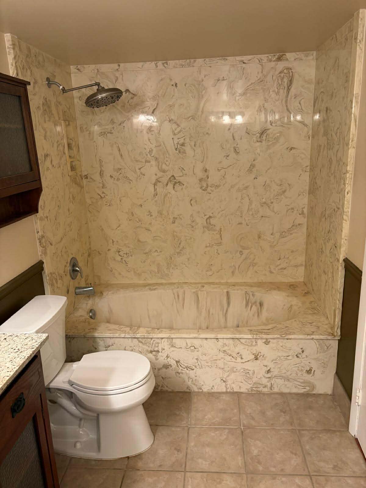 Bathroom before remodel showing outdated fixtures and dated design ready for Custom Bath and Tile renovation