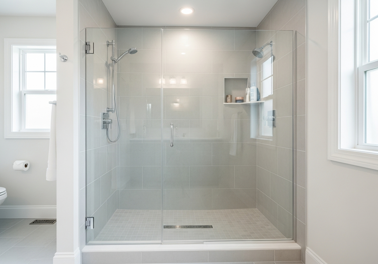 Professional tub-to-shower conversion service by Custom Bath and Tile in Illinois and Florida
